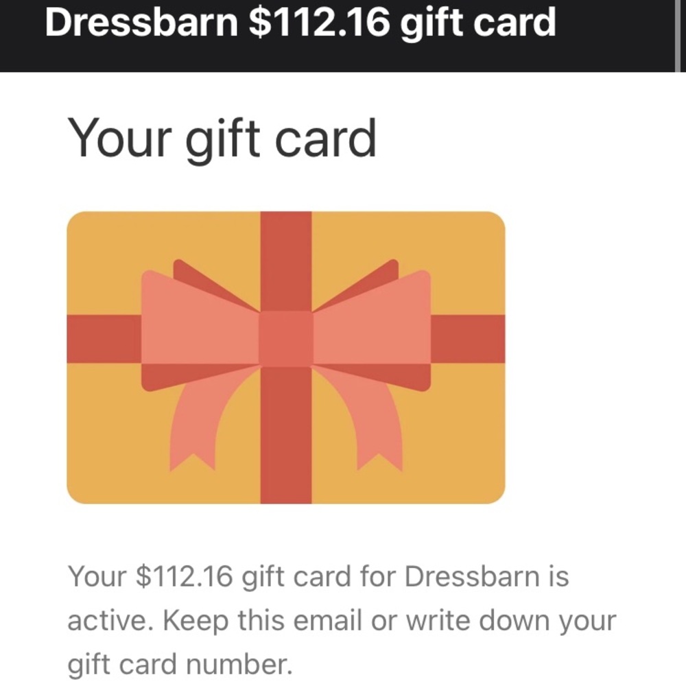 Dress Barn Digital Gift Card for 112.16